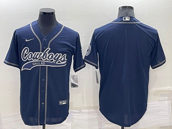 Dallas Cowboys Blank Navy Cool Base Stitched Baseball Jersey - Zenithce