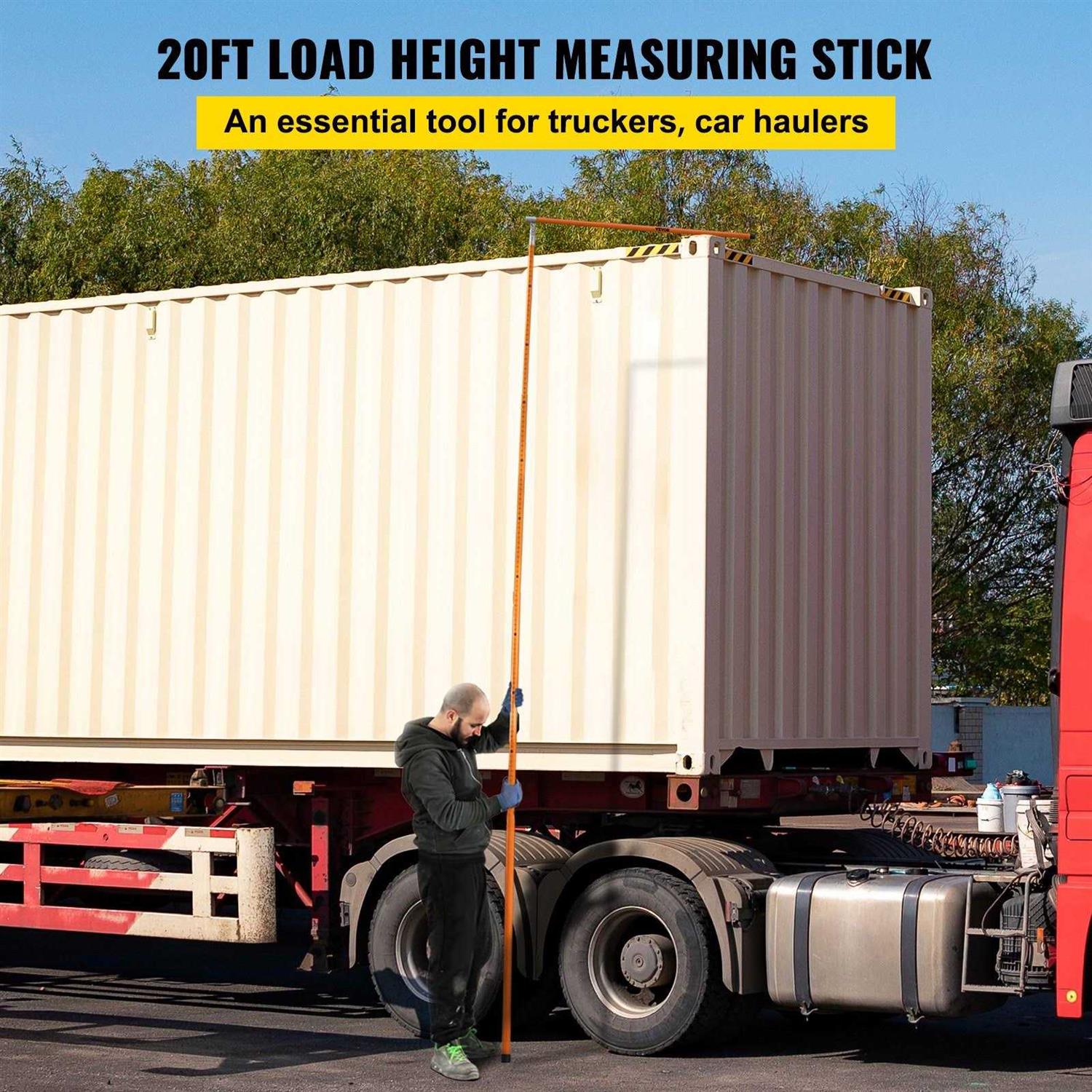 VEVOR Load Height Measuring Stick Sturdy Fiberglass Truck Height Stick with Adjustable Pole - Zenithce
