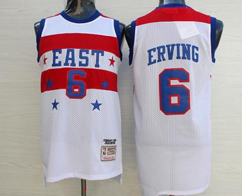 1980 All-Star #6 Julius Erving White Hardwood Classics Soul Swingman Throwback Jersey - Zenithce