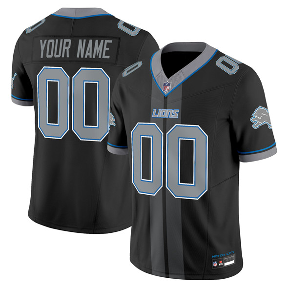 Detroit Lions Customized Black 2025 F.U.S.E. 'Motor City Racing Edition' Vapor Limited Stitched Jersey - Zenithce