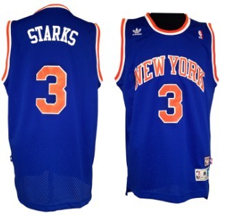 New York Knicks #3 John Starks Blue Swingman Throwback Jersey - Zenithce
