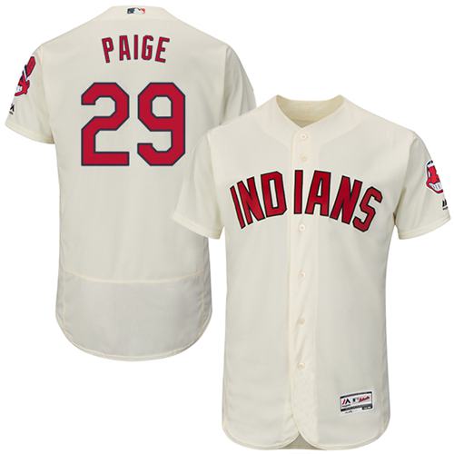Indians #29 Satchel Paige Cream Flexbase Authentic Collection Stitched Jersey - Zenithce