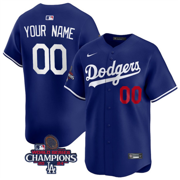 Los Angeles Dodgers Custom Royal 2024 World Series Champions Alternate Limited Stitched Jersey - Zenithce