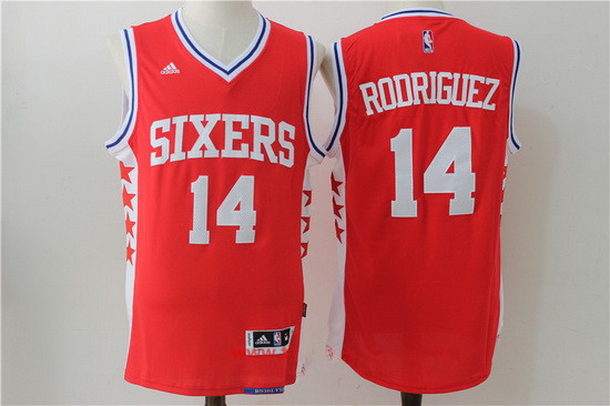 Philadelphia 76ers #14 Sergio Rodriguez NEW Red Stitched adidas Revolution 30 Swingman Jersey - Zenithce