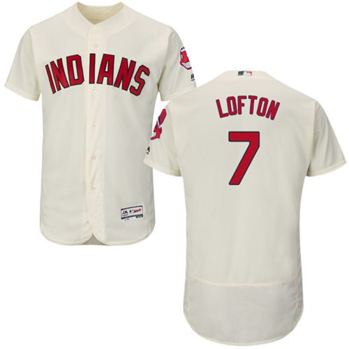 Indians #7 Kenny Lofton Cream Flexbase Authentic Collection Stitched Jersey - Zenithce