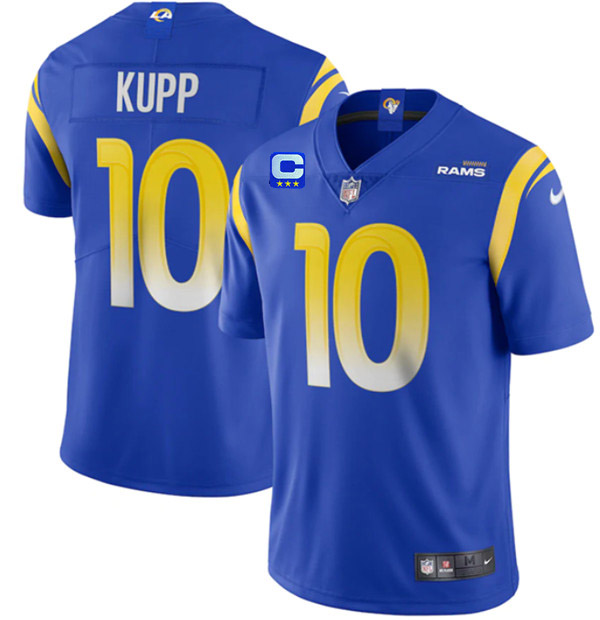 Los Angeles Rams #10 Cooper Kupp 2022 Royal With 3-Star C Patch Vapor Limited Stitched Jersey - Zenithce