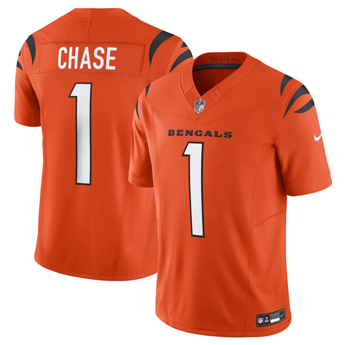 Cincinnati Bengals #1 Ja'Marr Chase Orange 2023 F.U.S.E. Vapor Untouchable Limited Stitched Jersey - Zenithce