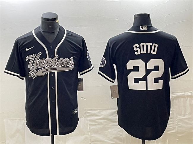 New York Yankees #22 Juan Soto Black Cool Base Stitched Jersey - Zenithce