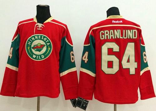 Wild #64 Mikael Granlund Red Stitched Jersey - Zenithce