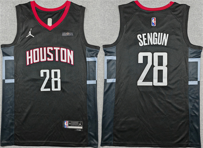 Houston Rockets #28 Alperen Sengun Black Statement Edition Stitched Jersey - Zenithce