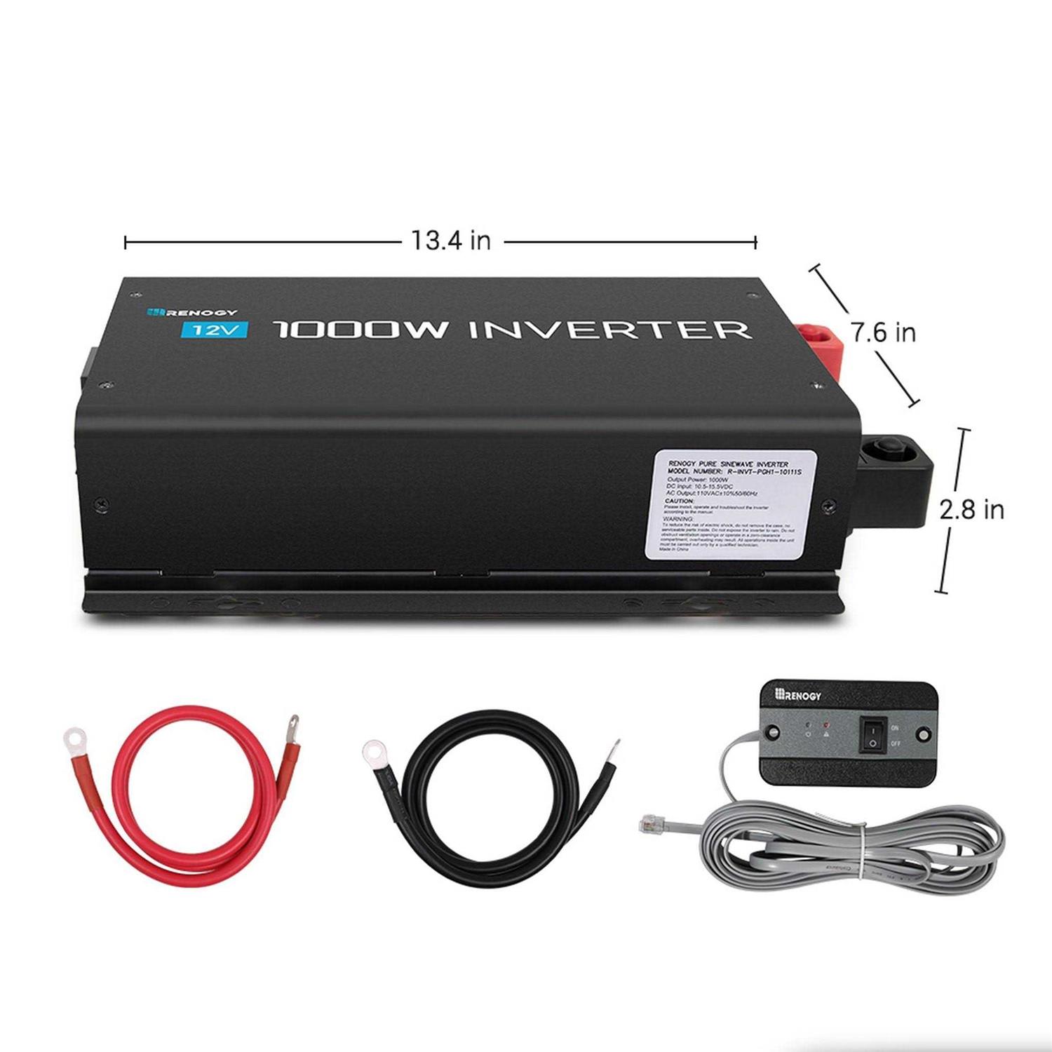 Renogy 1000W 12V Pure Sine Wave Inverter - Zenithce