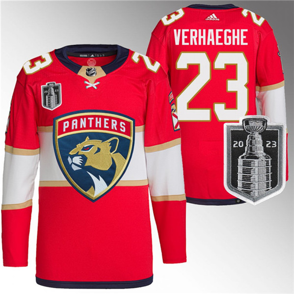 Florida Panthers #23 Carter Verhaeghe Red 2023 Stanley Cup Final Stitched Jersey - Zenithce