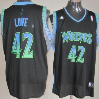 Minnesota Timberwolves #42 Kevin Love Vibe Black Fashion Jersey - Zenithce