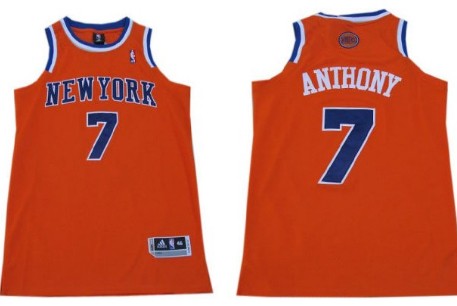New York Knicks #7 Carmelo Anthony Revolution 30 Swingman 2013 Orange Jersey - Zenithce
