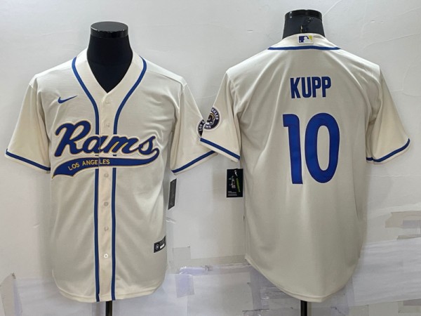 Los Angeles Rams #10 Cooper Kupp Bone Cool Base Stitched Baseball Jersey - Zenithce
