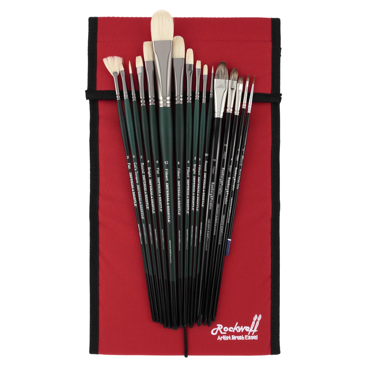 Creative Mark Pro Stroke Paint Brush Premium White Value Set of 15 Long Handle Bristle Brushes Finest Quality Pure White Chungki - Zenithce