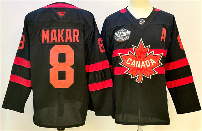 Canada #8 Cale Makar Black 2025 4 Nations Face-Off Premium With A Patch Stitched Jersey - Zenithce