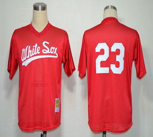 1990 Mitchell And Ness White Sox #23 Robin Ventura Red Throwback Stitched Jersey - Zenithce