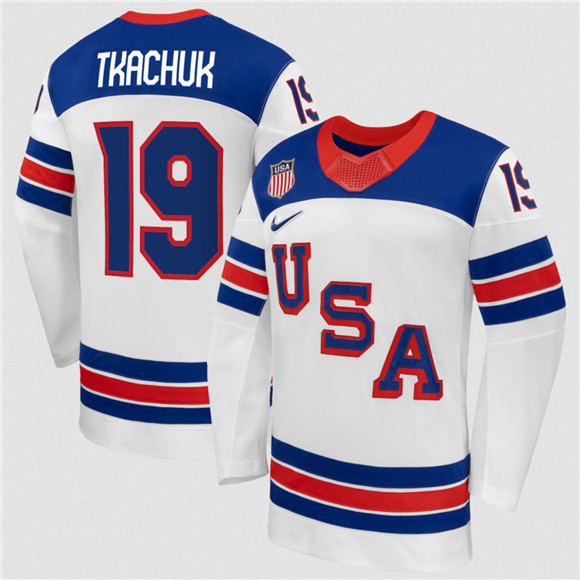 USA #19 Matthew Tkachuk White 2026 Stitched Jersey - Zenithce