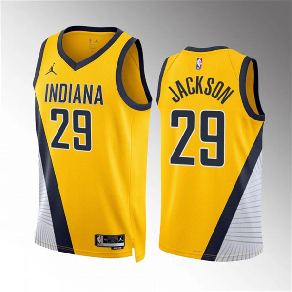 Indiana Pacers #29 Quenton Jackson Yelllow Statement Edition Stitched Jersey - Zenithce