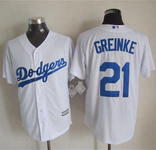 Dodgers #21 Zack Greinke White New Cool Base Stitched Jersey - Zenithce