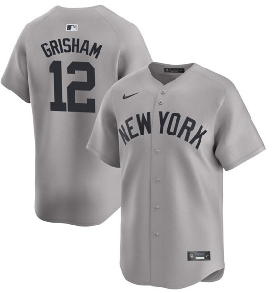 New York Yankees #12 Trent Grisham Gray 2024 Away Limited Cool Base Stitched Jersey - Zenithce