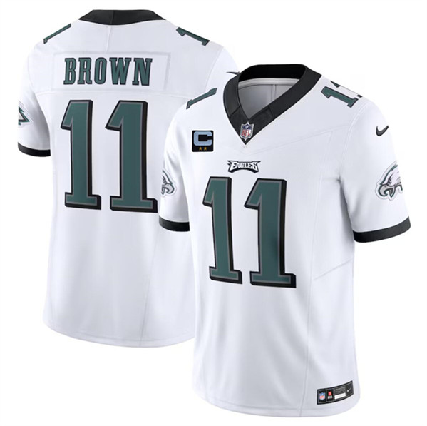 Philadelphia Eagles #11 A. J. Brown White 2024 F.U.S.E. With 2-Star C Patch Vapor Untouchable Limited Stitched Jersey - Zenithce