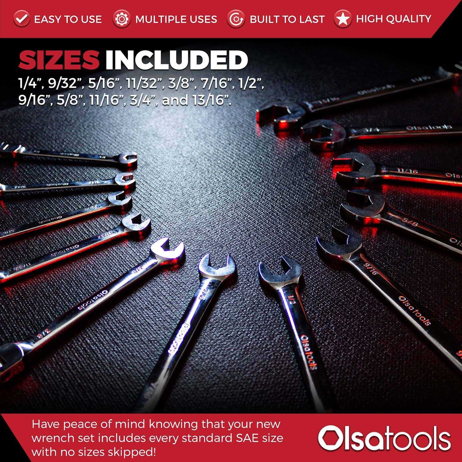 Olsa Tools Professional-Grade 120-Tooth Ratcheting Wrench Set - Zenithce