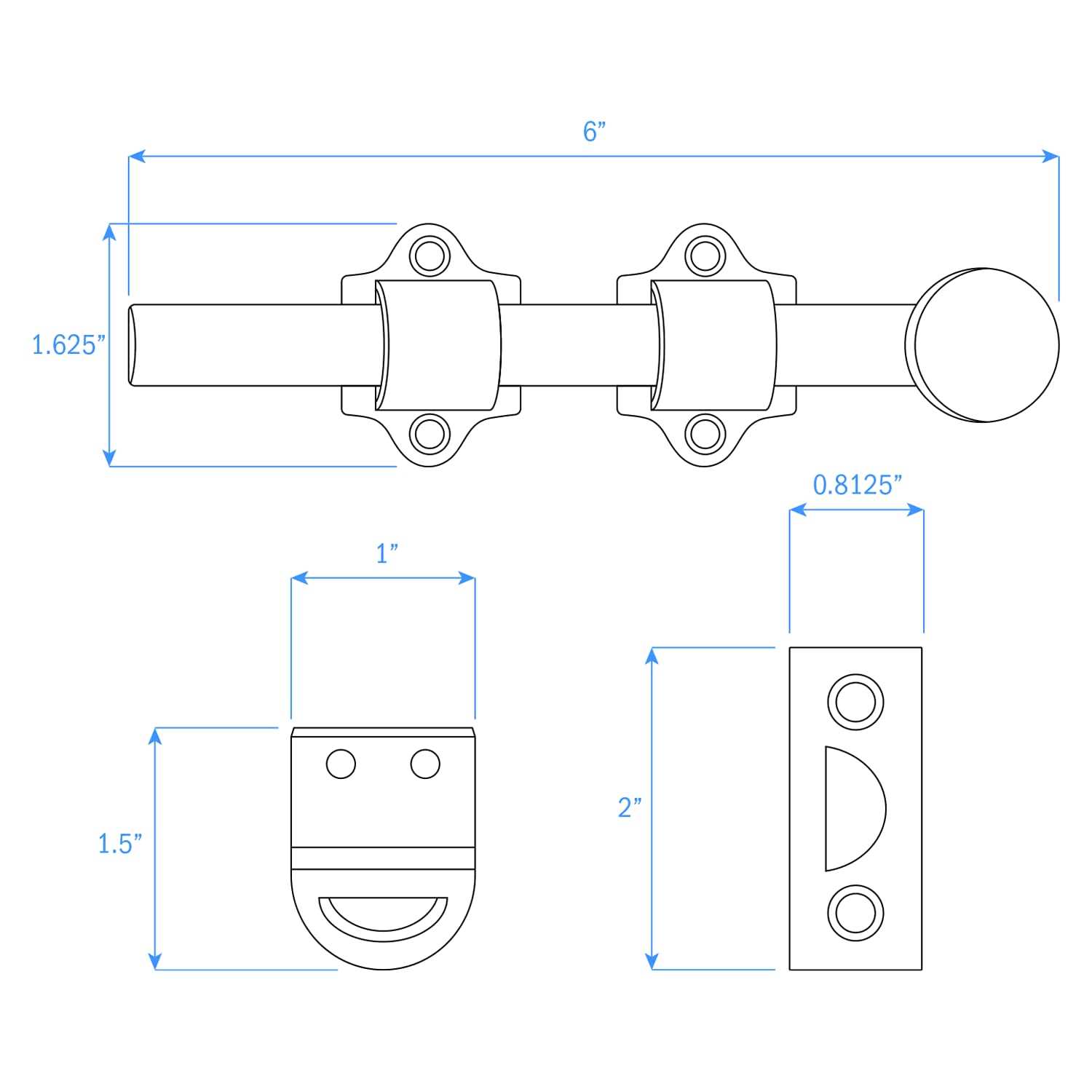 Nuk3y Heavy Duty Solid Brass Dutch Door Surface Bolt - Zenithce