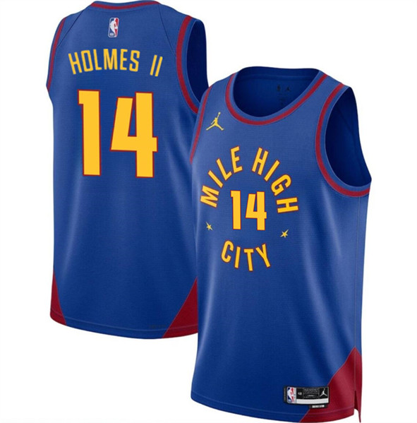 Denver Nuggets #14 DaRon Holmes II Blue 2024 Draft Statement Edition Stitched Jersey - Zenithce