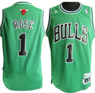 Chicago Bulls #1 Derrick Rose Revolution 30 Swingman Green Jersey - Zenithce
