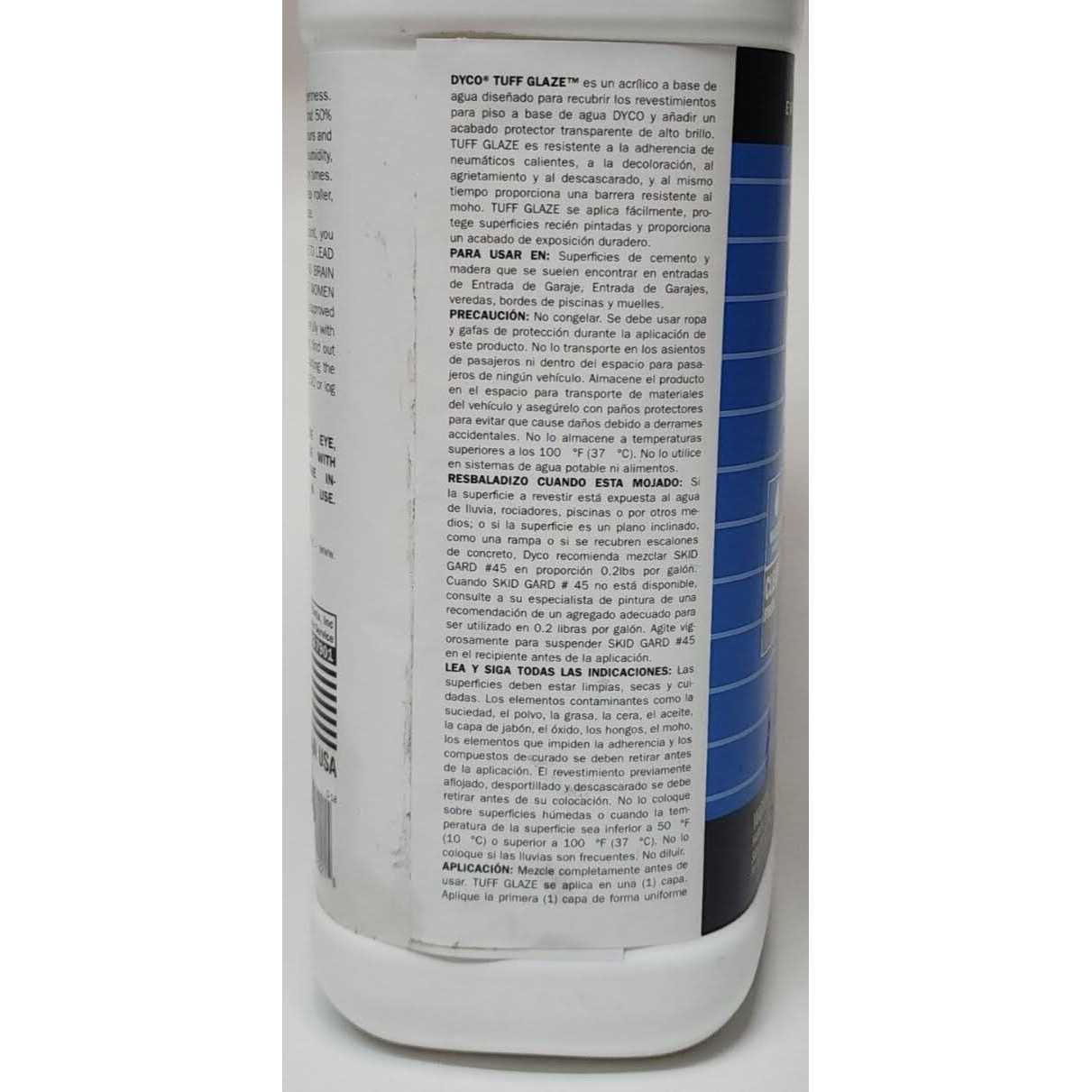 Dyco Tuff Glaze C22W Clear High Gloss Waterborne Acrylic Sealer - Zenithce