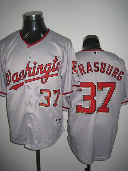 Nationals #37 Stephen Strasburg Stitched Grey Jersey - Zenithce