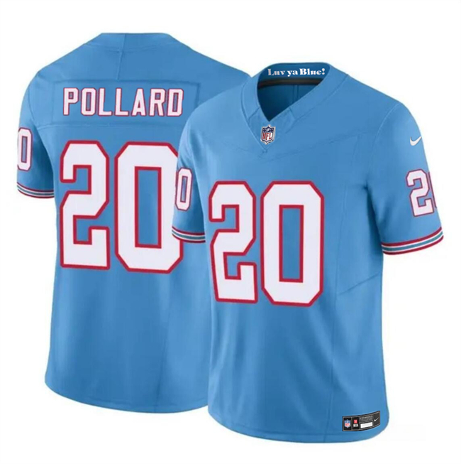 Tennessee Titans #20 Tony Pollard Blue 2023 F.U.S.E. Throwback Limited Stitched Jersey - Zenithce