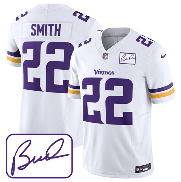 Minnesota Vikings #22 Harrison Smith White 2023 F.U.S.E. Bud Grant Patch Limited Stitched Jersey - Zenithce