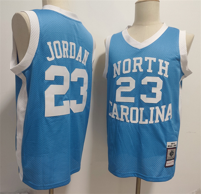 North Carolina Tar Heels #23 Michael Jordan Light Blue Throwback Stitched Jersey - Zenithce