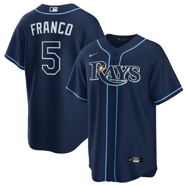 Tampa Bay Rays #5 Wander Franco Navy Cool Base Stitched Jersey - Zenithce