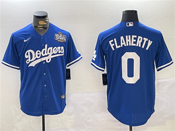 Los Angeles Dodgers #0 Jack Flaherty Royal 2024 World Series Cool Base Stitched Jersey - Zenithce
