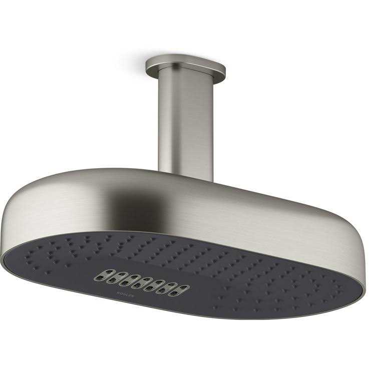 Kohler K-26326 Statement 10 in. Ceiling-Mount Two-Function Rainhead Arm And Flange - Zenithce