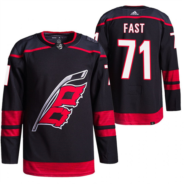 Carolina Hurricanes #71 Jesper Fast Black Stitched Jersey - Zenithce