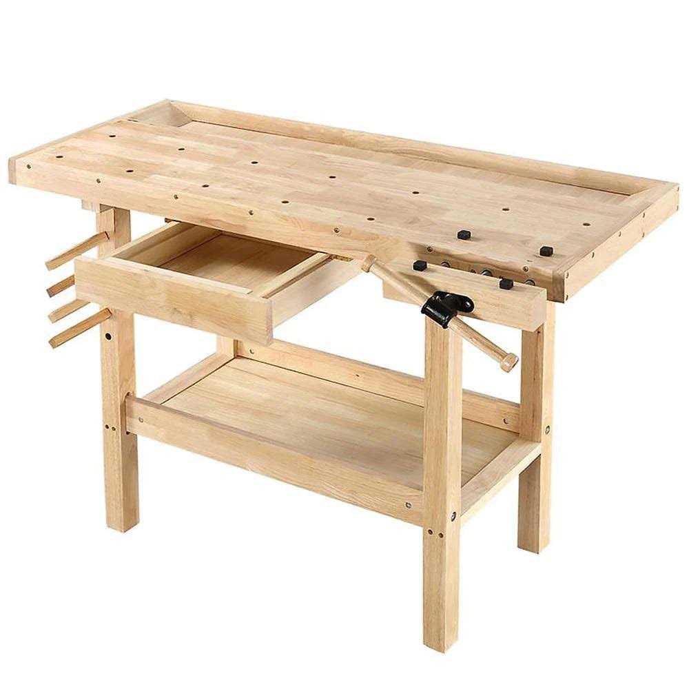 Olympia 50 in. x 20 Workbench with Built-in Wooden Vise and 330 lbs. Weight Capacity 410-333-0111 - Zenithce