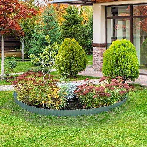 Worth Garden 20 ft. x 6 in. Galvanized Steel Corrugated Landscape Lawn Edging - Zenithce