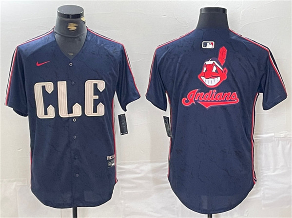 Cleveland Guardians Team Big Logo Navy 2024 City Connect Limited Stitched Jersey - Zenithce