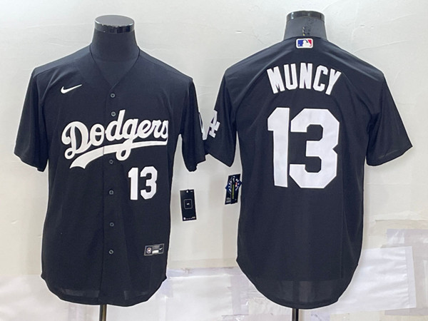 Los Angeles Dodgers #13 Max Muncy Black Cool Base Stitched Baseball Jersey - Zenithce
