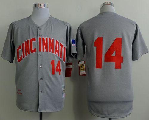 Mitchell And Ness 1969 Reds #14 Pete Rose Grey Throwback Stitched Jersey - Zenithce