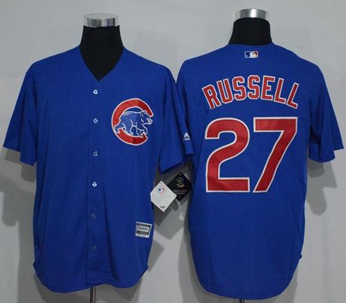 Cubs #27 Addison Russell Blue New Cool Base Stitched Jersey - Zenithce