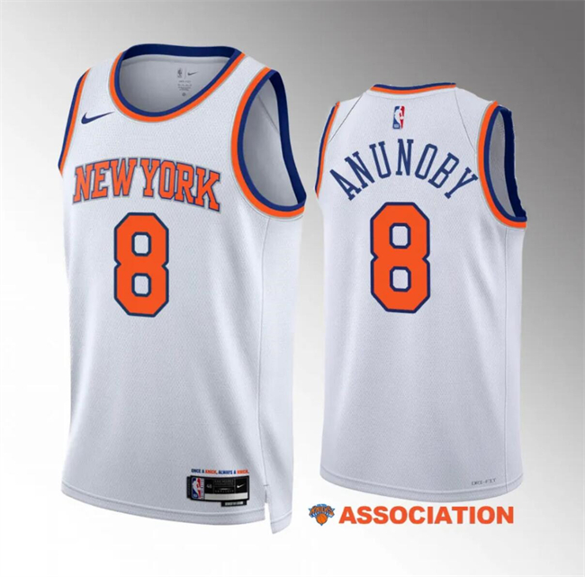 New York Knicks #8 OG Anunoby White Association Edition Stitched Jersey - Zenithce