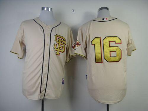 Giants #16 Angel Pagan Cream Gold No. Stitched Jersey - Zenithce