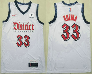 Washington Wizards #33 Kyle Kuzma White 2024 City Edition Swingman Sponsor Stitched Jersey - Zenithce