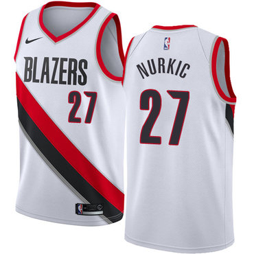Blazers #27 Jusuf Nurkic White Swingman Association Edition Jersey - Zenithce